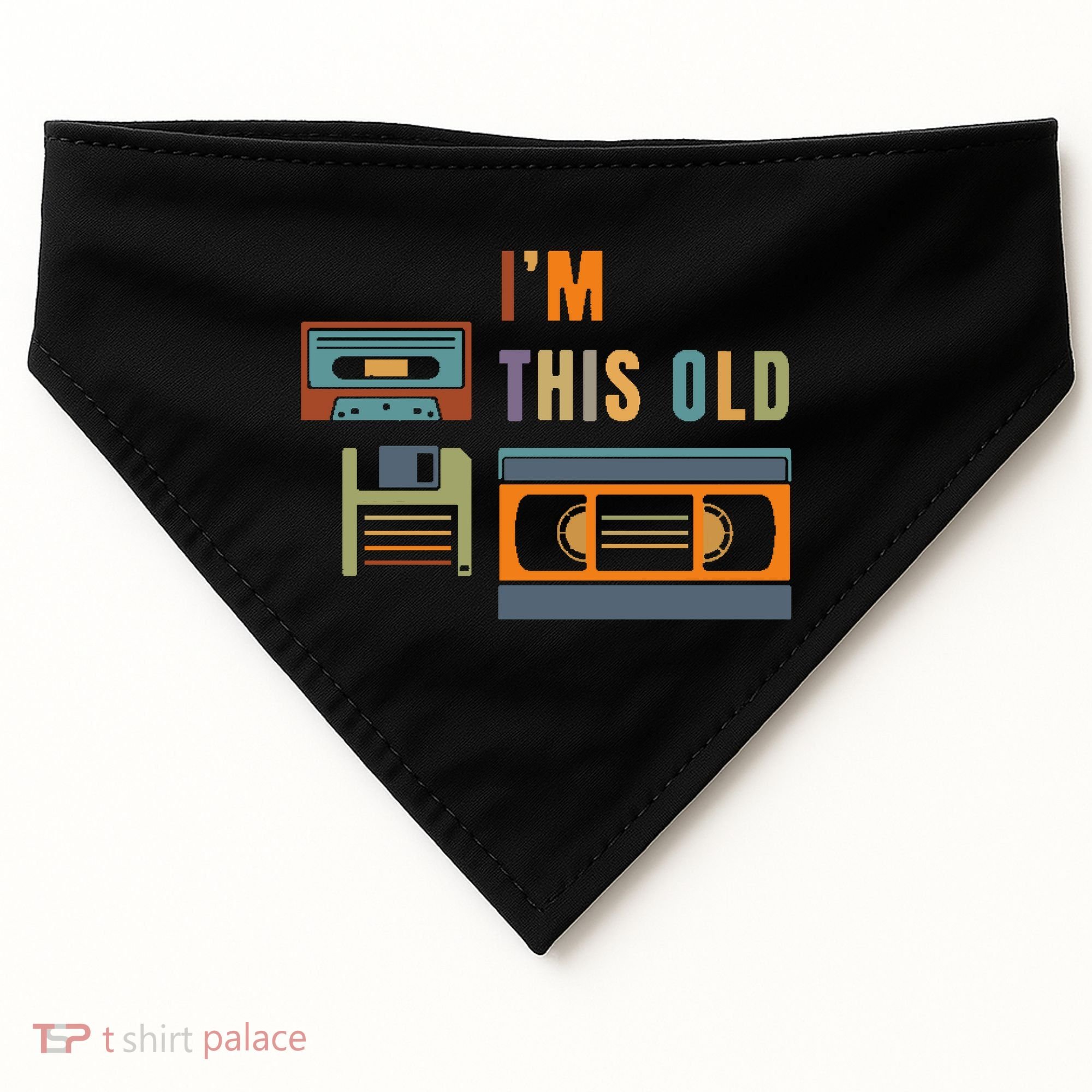 I'm This Old Retro Throwback Birthday USA-Made Doggie Bandana