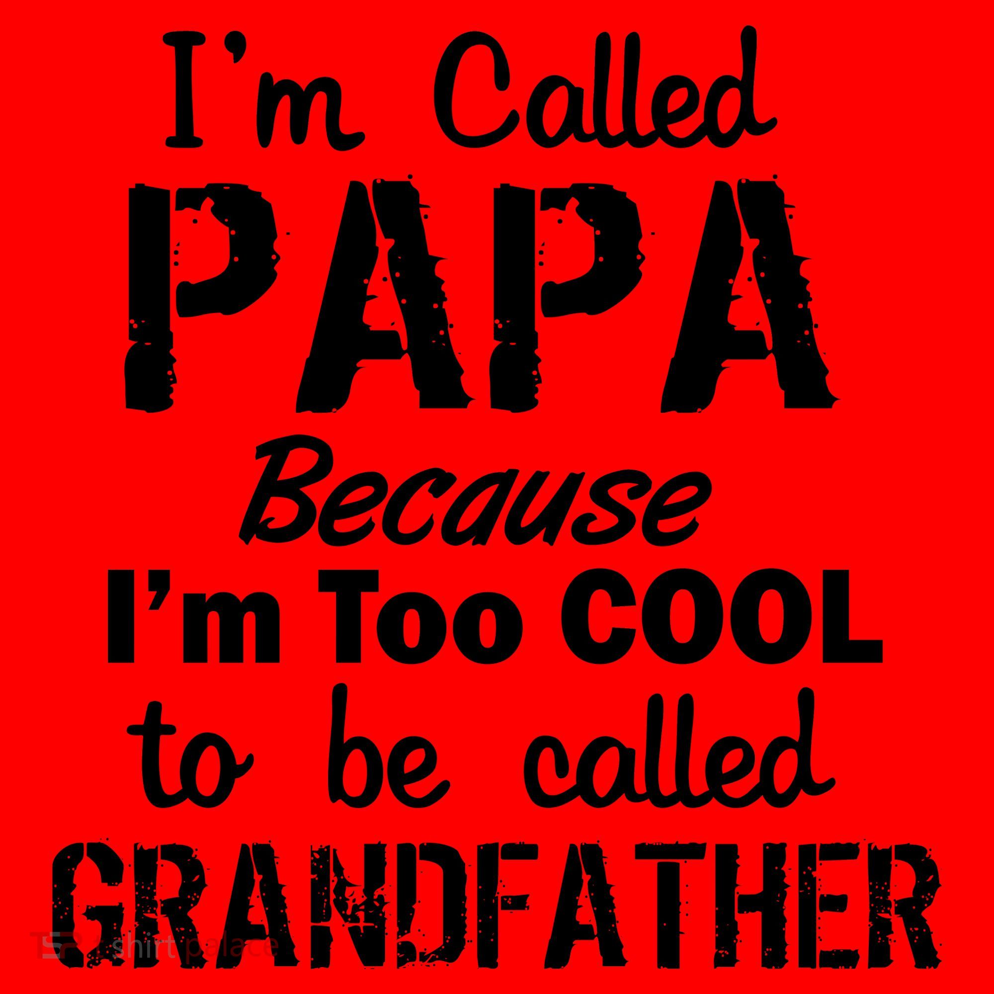 I'm Too Cool To Be Called Grandfather Papa Santa Hat