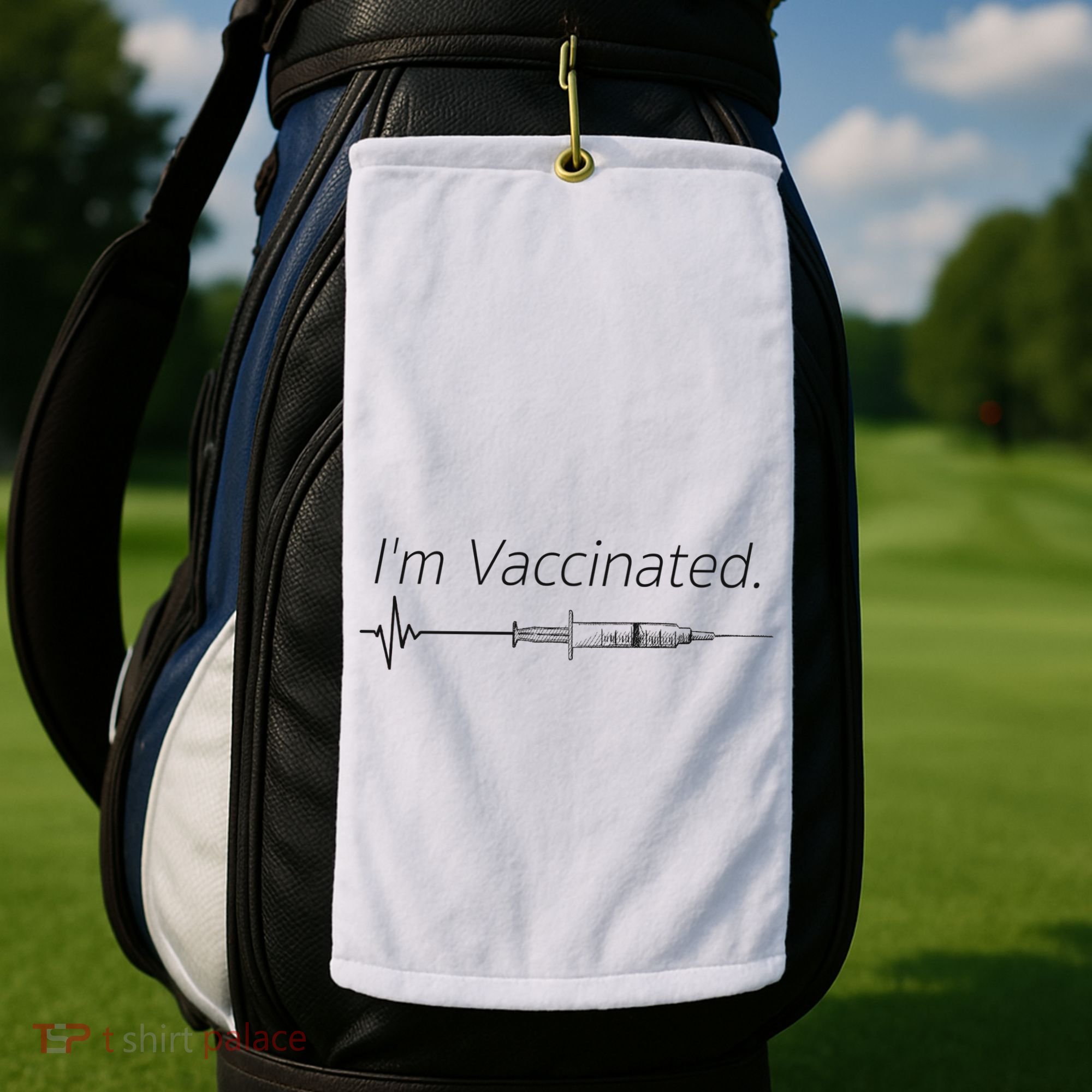 I'm Vaccinated Shot Golf Towel