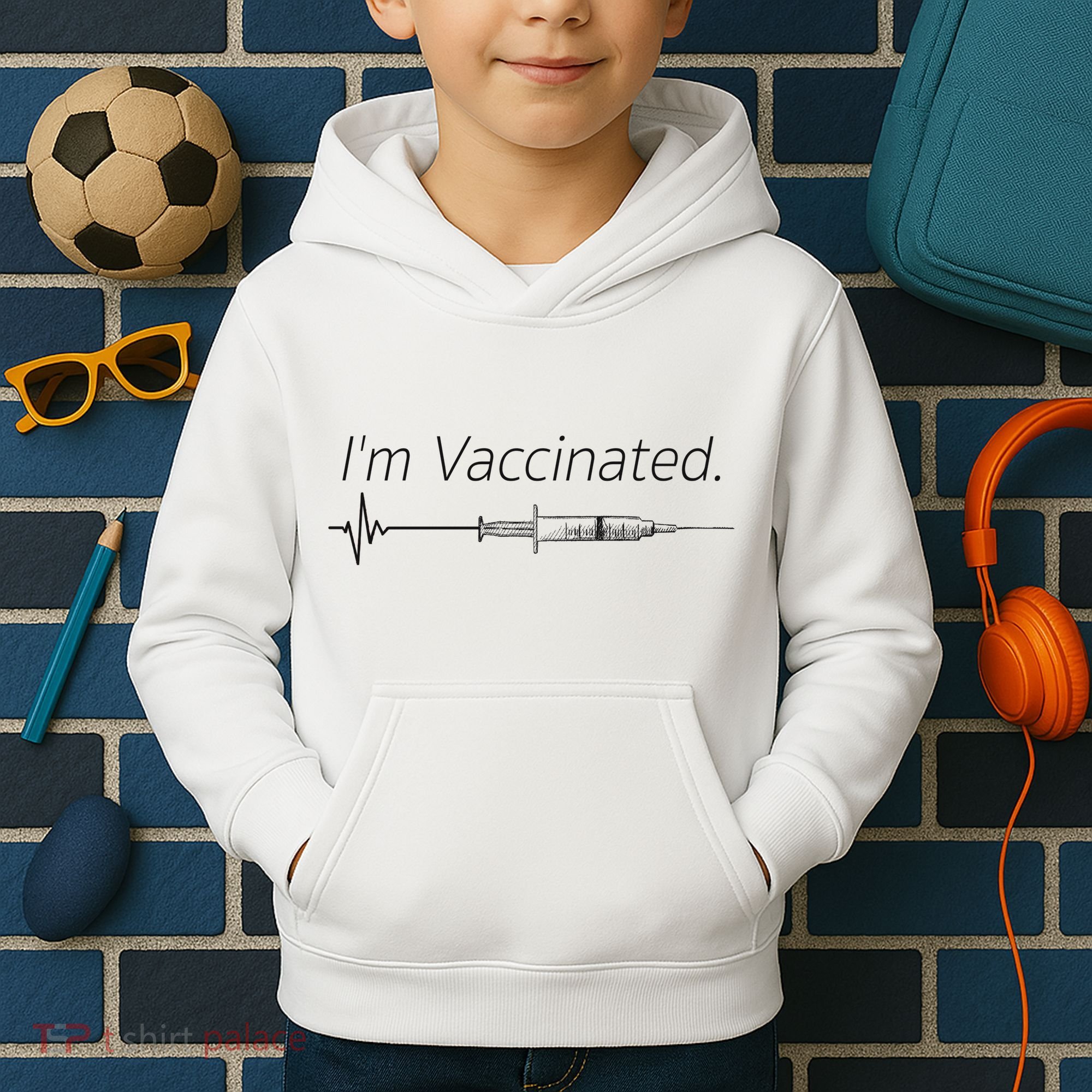 I'm Vaccinated Shot Kids Hoodie