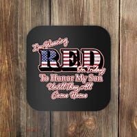 I'm Wearing Red On Fridays Until They All Come Home Coaster thumb 0