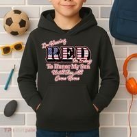 I'm Wearing Red On Fridays Until They All Come Home Kids Hoodie thumb 2