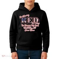 I'm Wearing Red On Fridays Until They All Come Home Kids Hoodie thumb 4