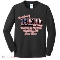 I'm Wearing Red On Fridays Until They All Come Home Kids Long Sleeve Shirt thumb 0