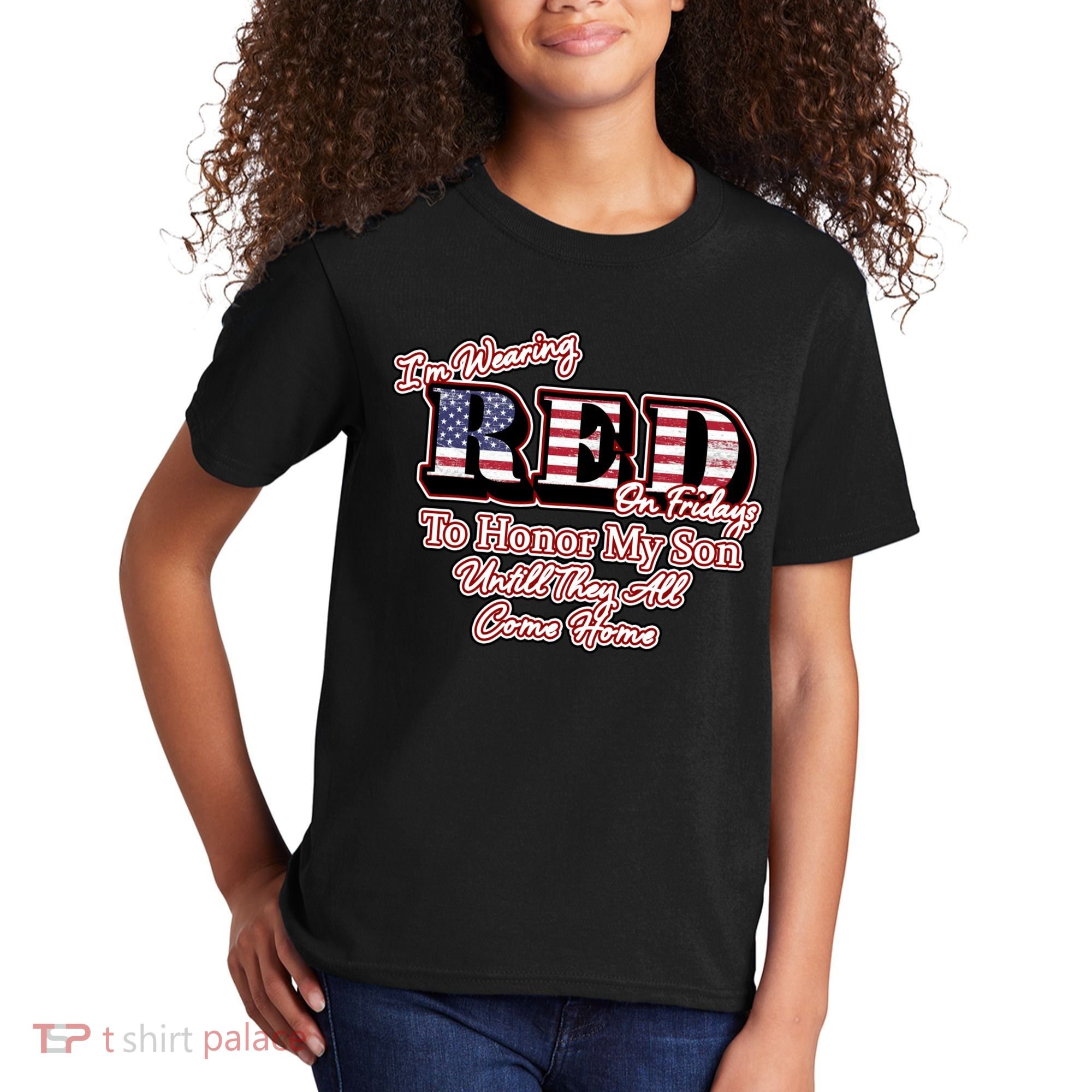 I'm Wearing Red On Fridays Until They All Come Home Kids T-Shirt