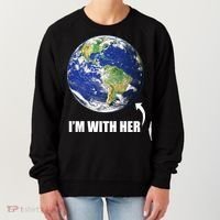 I'm With Her Earth Globe Photo March For Science Women's Sweatshirt thumb 0