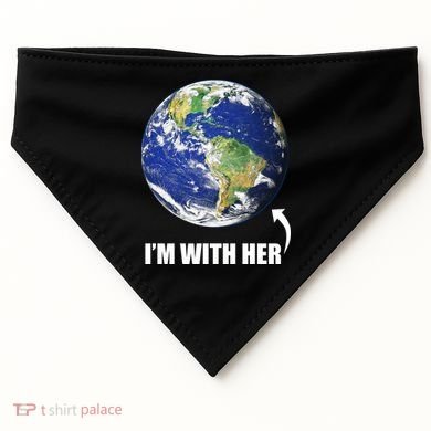 I'm With Her Earth Globe Photo March For Science USA-Made Doggie Bandana