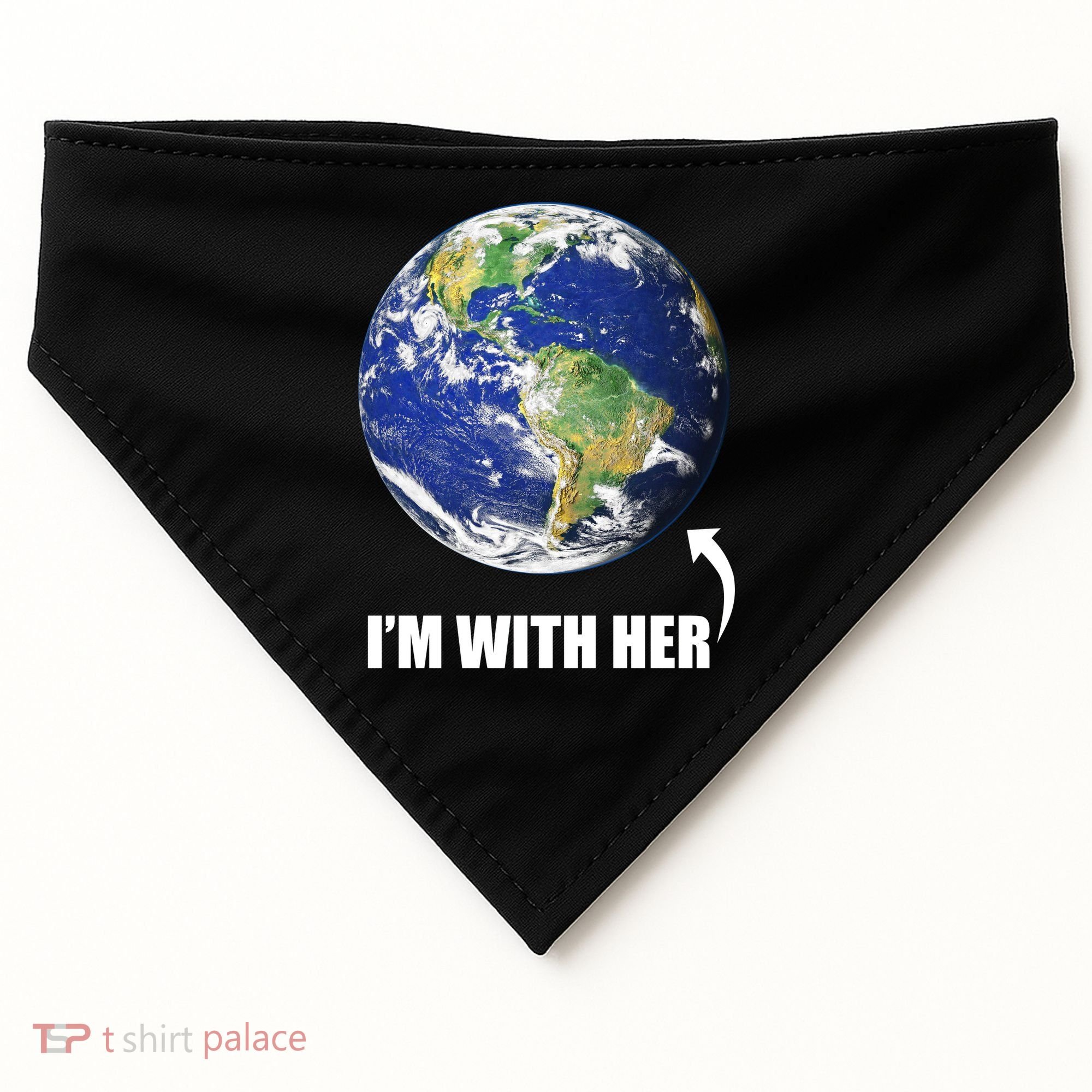I'm With Her Earth Globe Photo March For Science USA-Made Doggie Bandana