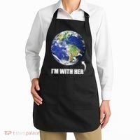 I'm With Her Earth Globe Photo March For Science Apron thumb 2