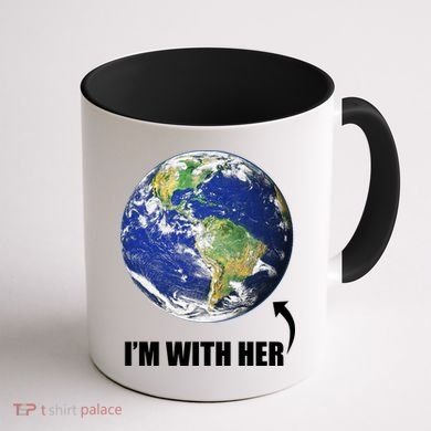 I'm With Her Earth Globe Photo March For Science Coffee Mug back