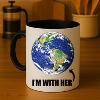 I'm With Her Earth Globe Photo March For Science Coffee Mug thumb 4