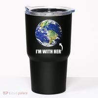 I'm With Her Earth Globe Photo March For Science Tumbler thumb 0