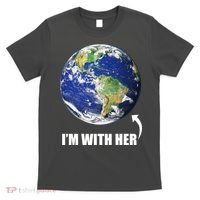 I'm With Her Earth Globe Photo March For Science T-Shirt thumb 0