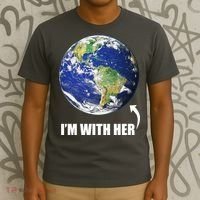 I'm With Her Earth Globe Photo March For Science T-Shirt thumb 3