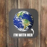 I'm With Her Earth Globe Photo March For Science Coaster thumb 0