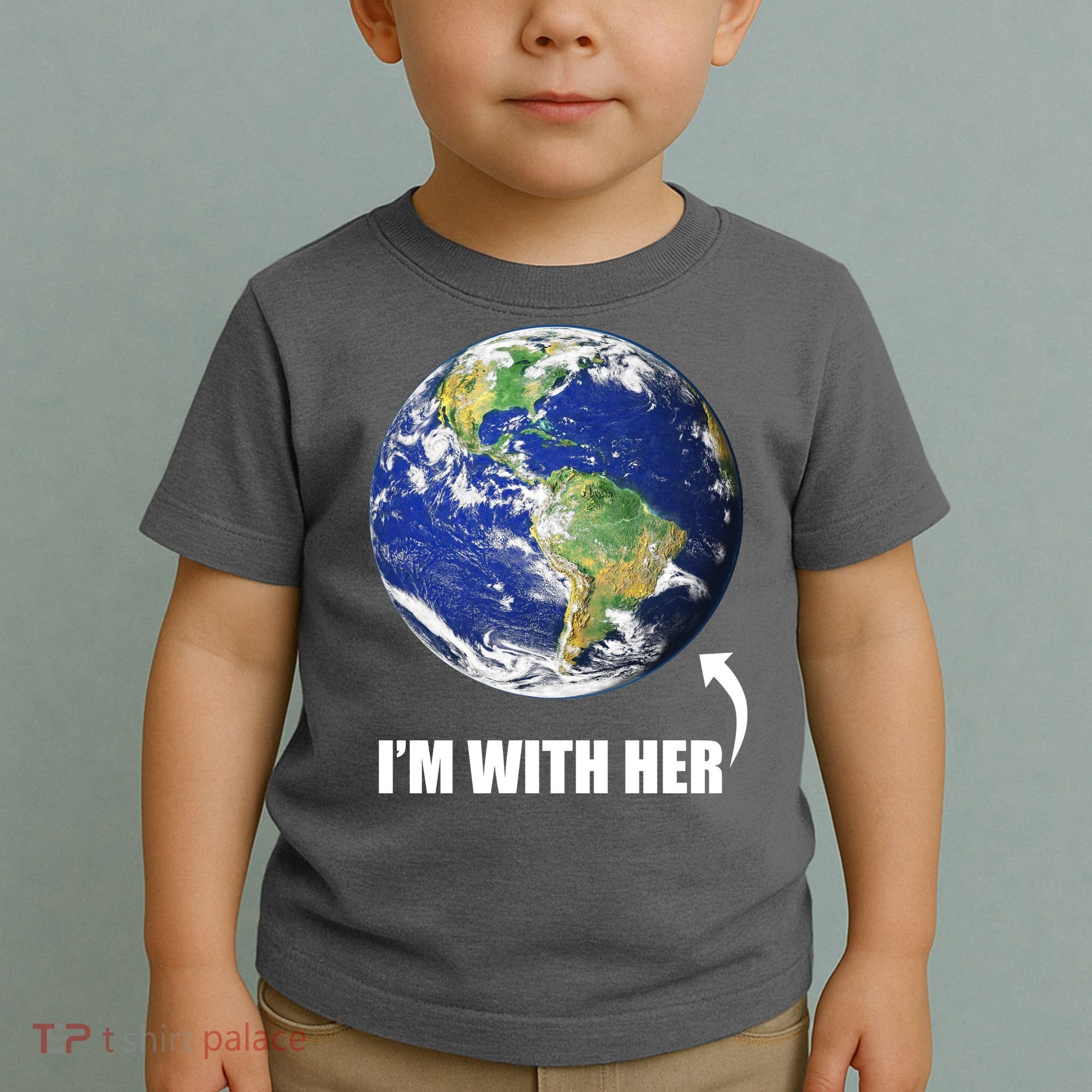 I'm With Her Earth Globe Photo March For Science Toddler T-Shirt