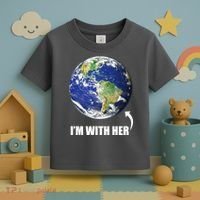 I'm With Her Earth Globe Photo March For Science Toddler T-Shirt thumb 3