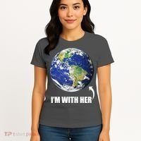 I'm With Her Earth Globe Photo March For Science Women's T-Shirt thumb 4