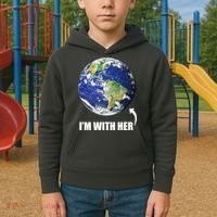 I'm With Her Earth Globe Photo March For Science Kids Hoodie thumb 2