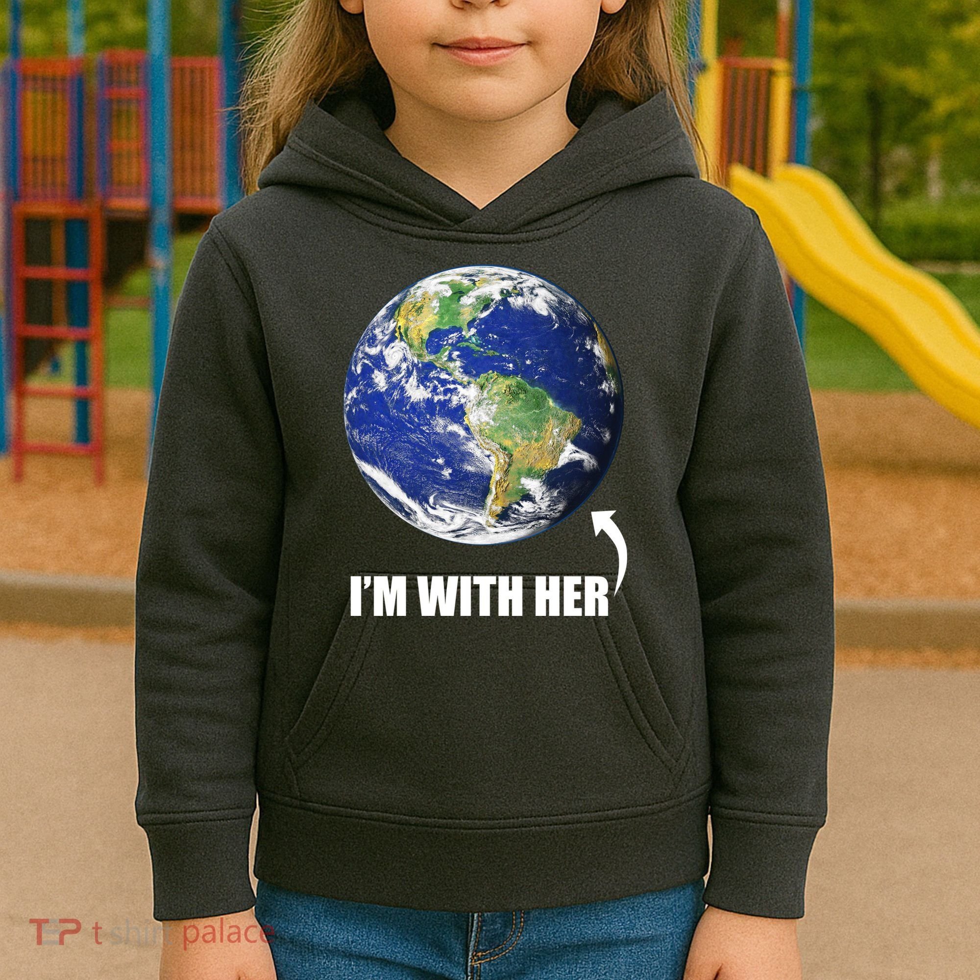 I'm With Her Earth Globe Photo March For Science Kids Hoodie