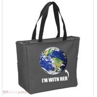 I'm With Her Earth Globe Photo March For Science Tote Bag thumb 2