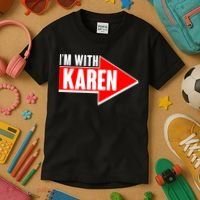 I'm With Karen Kids T-Shirt thumb 3