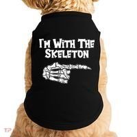 I'm With The Skeleton Funny Halloween Doggie Tank thumb 0