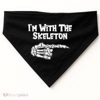 I'm With The Skeleton Funny Halloween USA-Made Doggie Bandana thumb 0