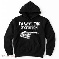 I'm With The Skeleton Funny Halloween Hoodie thumb 0