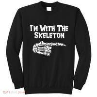 I'm With The Skeleton Funny Halloween Sweatshirt thumb 0
