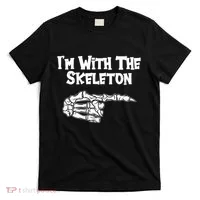I'm With The Skeleton Funny Halloween T-Shirt thumb 0