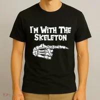 I'm With The Skeleton Funny Halloween T-Shirt thumb 3
