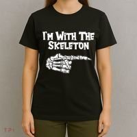 I'm With The Skeleton Funny Halloween T-Shirt thumb 4