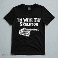 I'm With The Skeleton Funny Halloween T-Shirt thumb 5