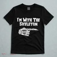 I'm With The Skeleton Funny Halloween T-Shirt thumb 5