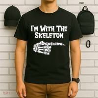 I'm With The Skeleton Funny Halloween T-Shirt thumb 6