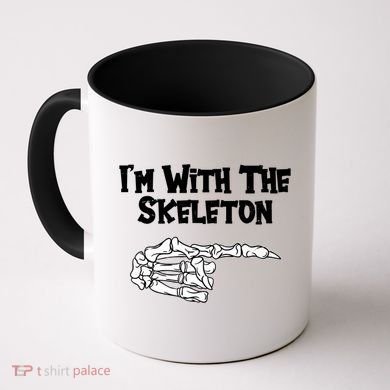 I'm With The Skeleton Funny Halloween Coffee Mug