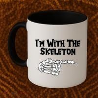 I'm With The Skeleton Funny Halloween Coffee Mug thumb 2