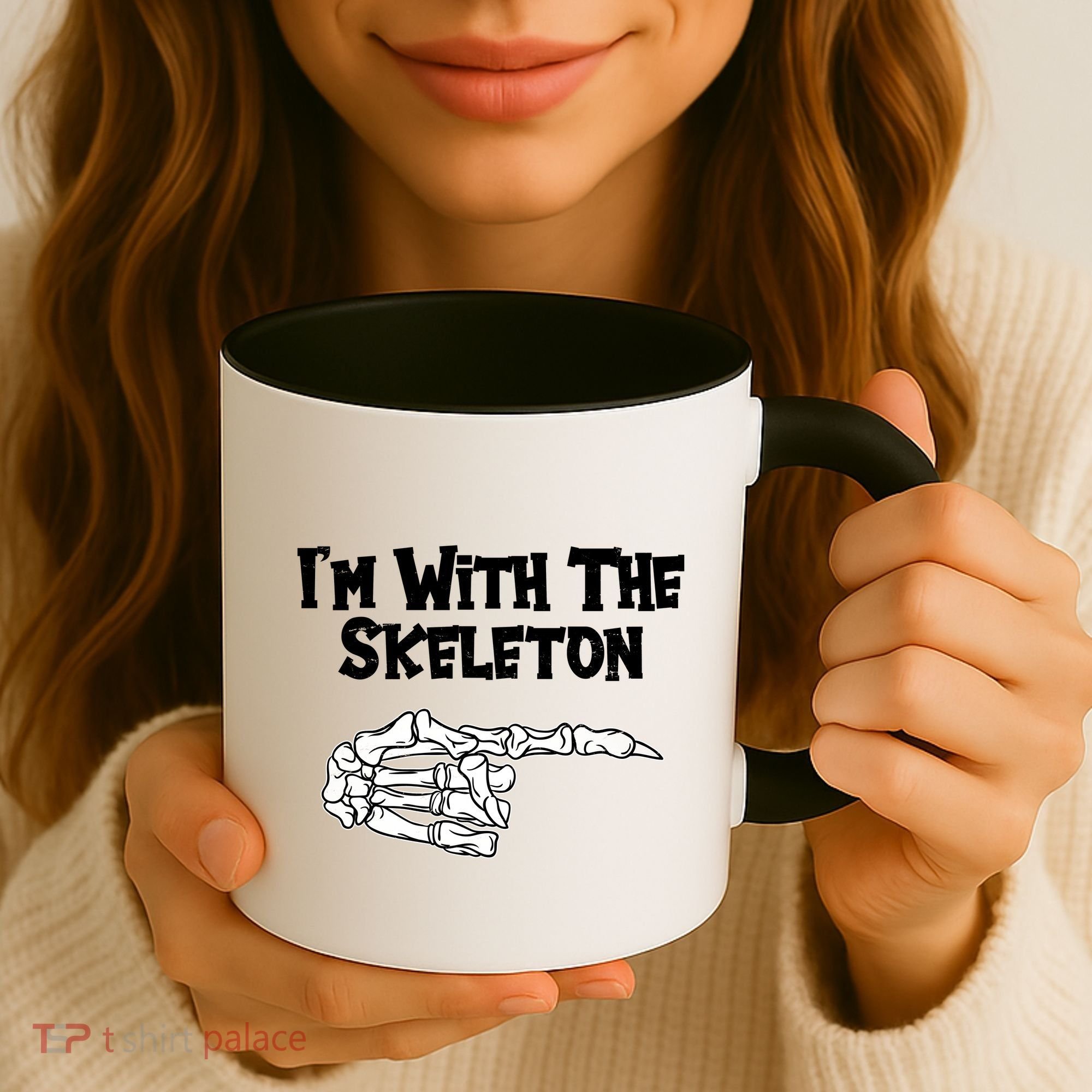 I'm With The Skeleton Funny Halloween Coffee Mug