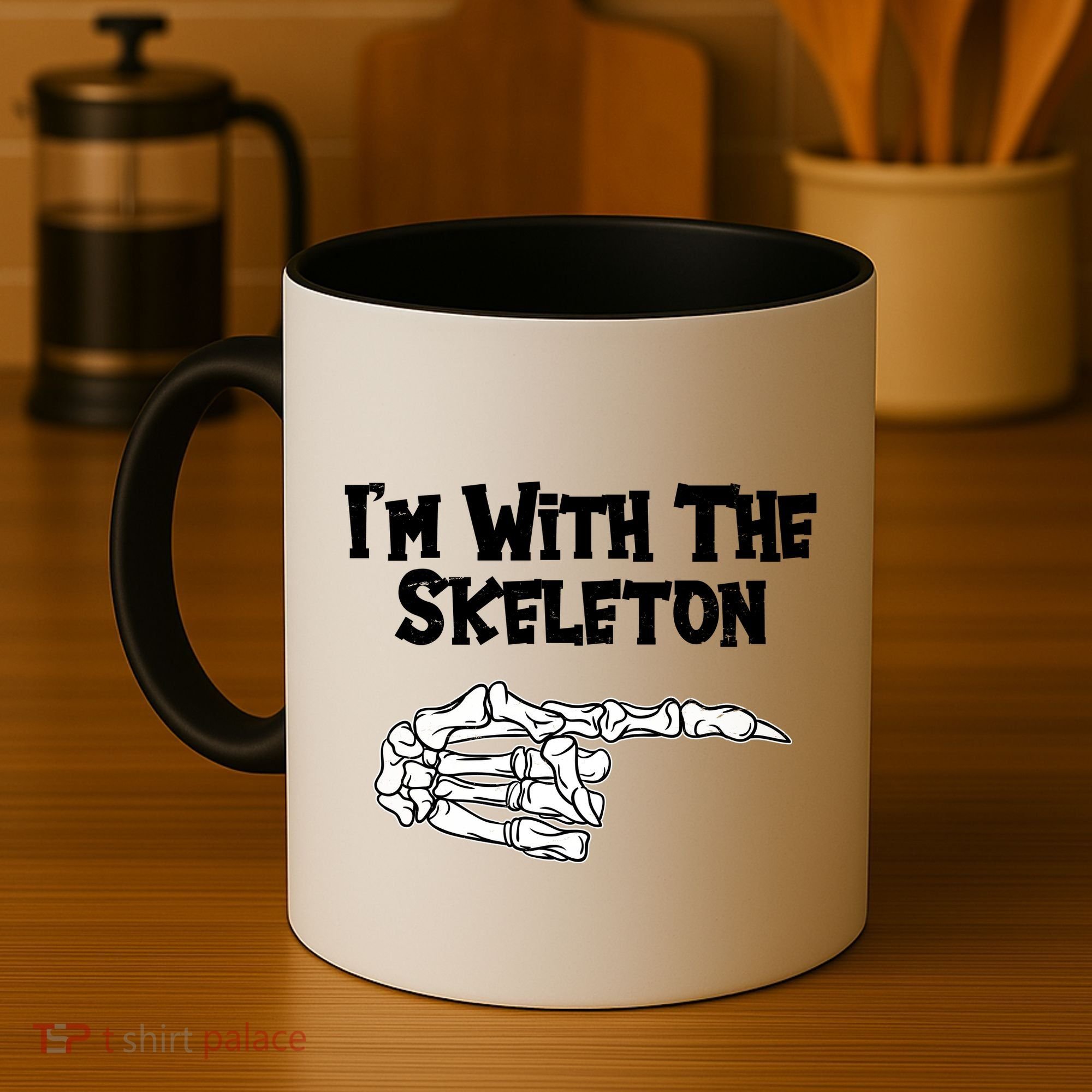I'm With The Skeleton Funny Halloween Coffee Mug