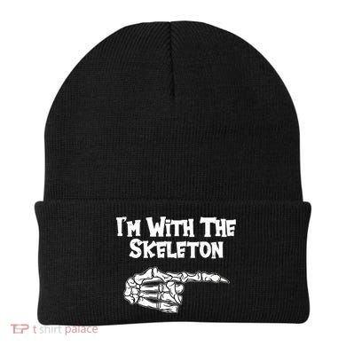 I'm With The Skeleton Funny Halloween Beanie