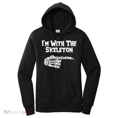 I'm With The Skeleton Funny Halloween Women's Hoodie
