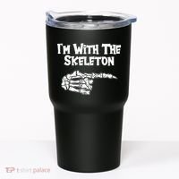 I'm With The Skeleton Funny Halloween Tumbler thumb 0