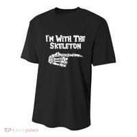 I'm With The Skeleton Funny Halloween Youth Performance Sprint T-Shirt thumb 0