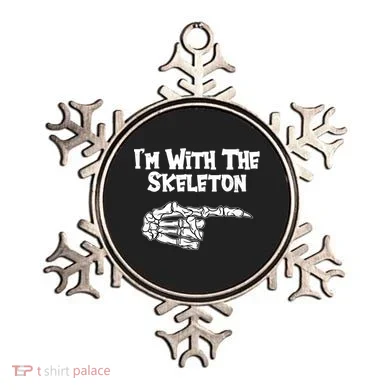 I'm With The Skeleton Funny Halloween Ornament