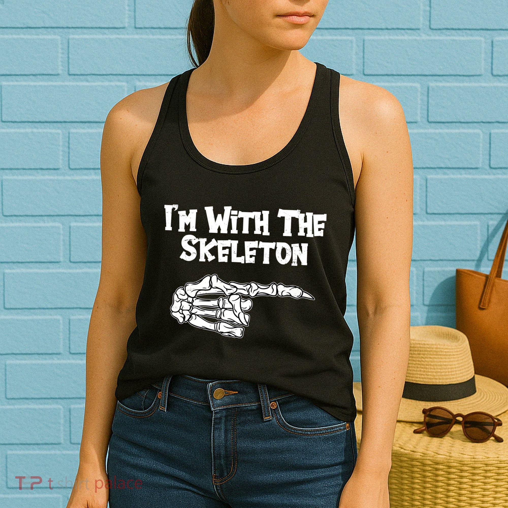 I'm With The Skeleton Funny Halloween Women's Tank Top