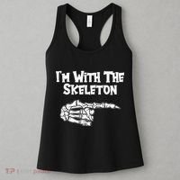 I'm With The Skeleton Funny Halloween Women's Tank Top thumb 3