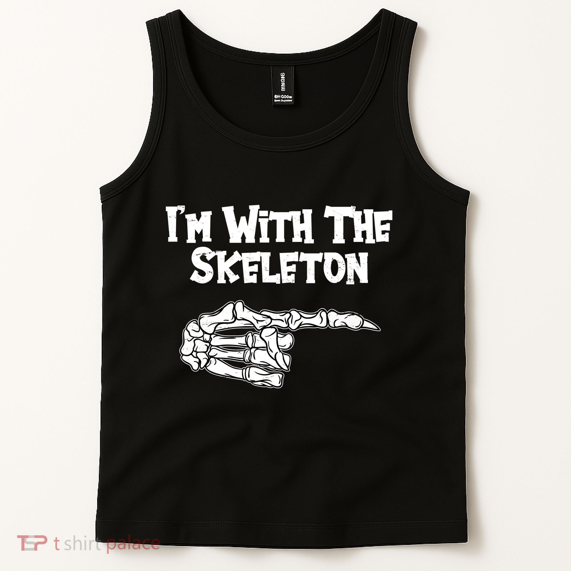 I'm With The Skeleton Funny Halloween Tank Top