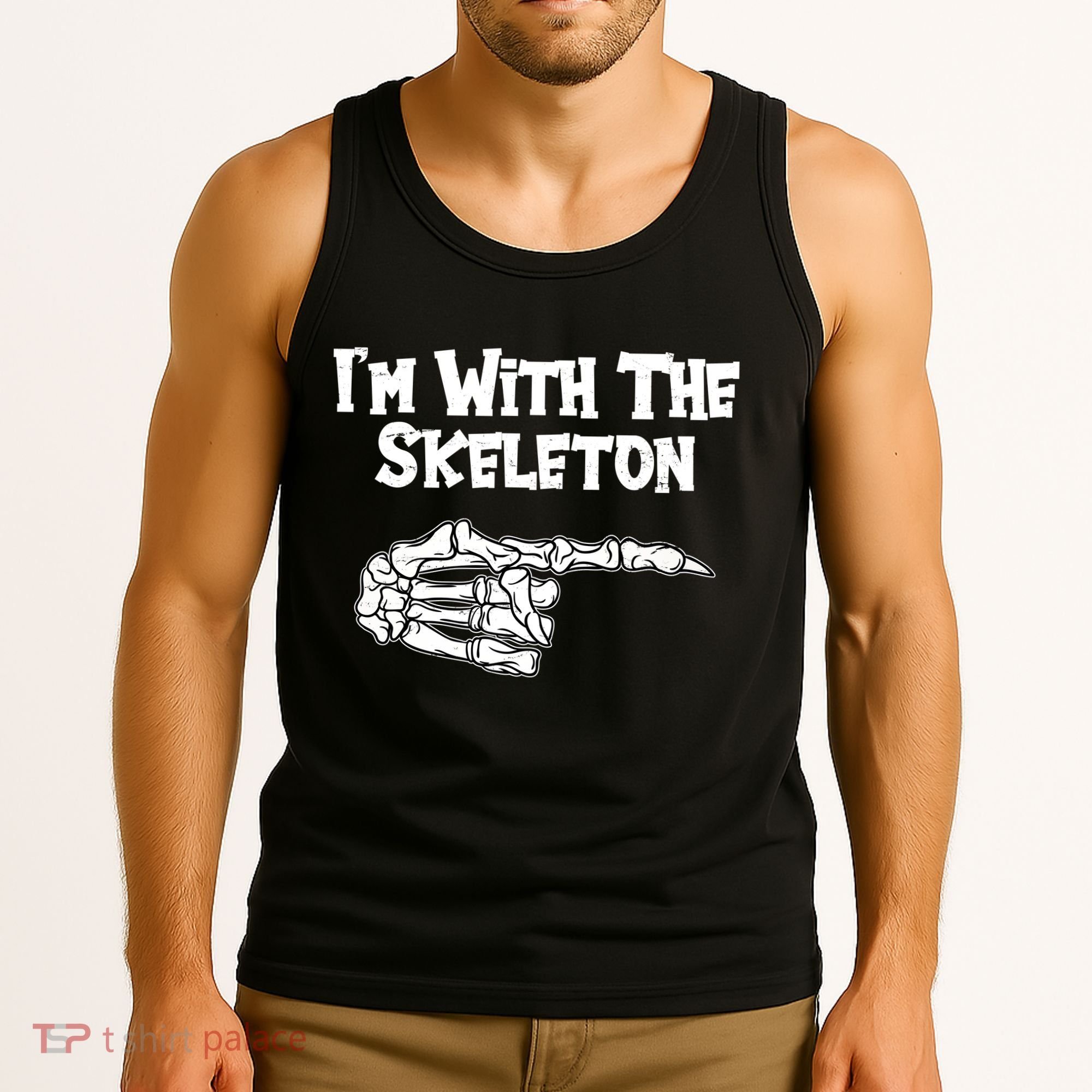 I'm With The Skeleton Funny Halloween Tank Top