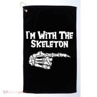 I'm With The Skeleton Funny Halloween Golf Towel thumb 0